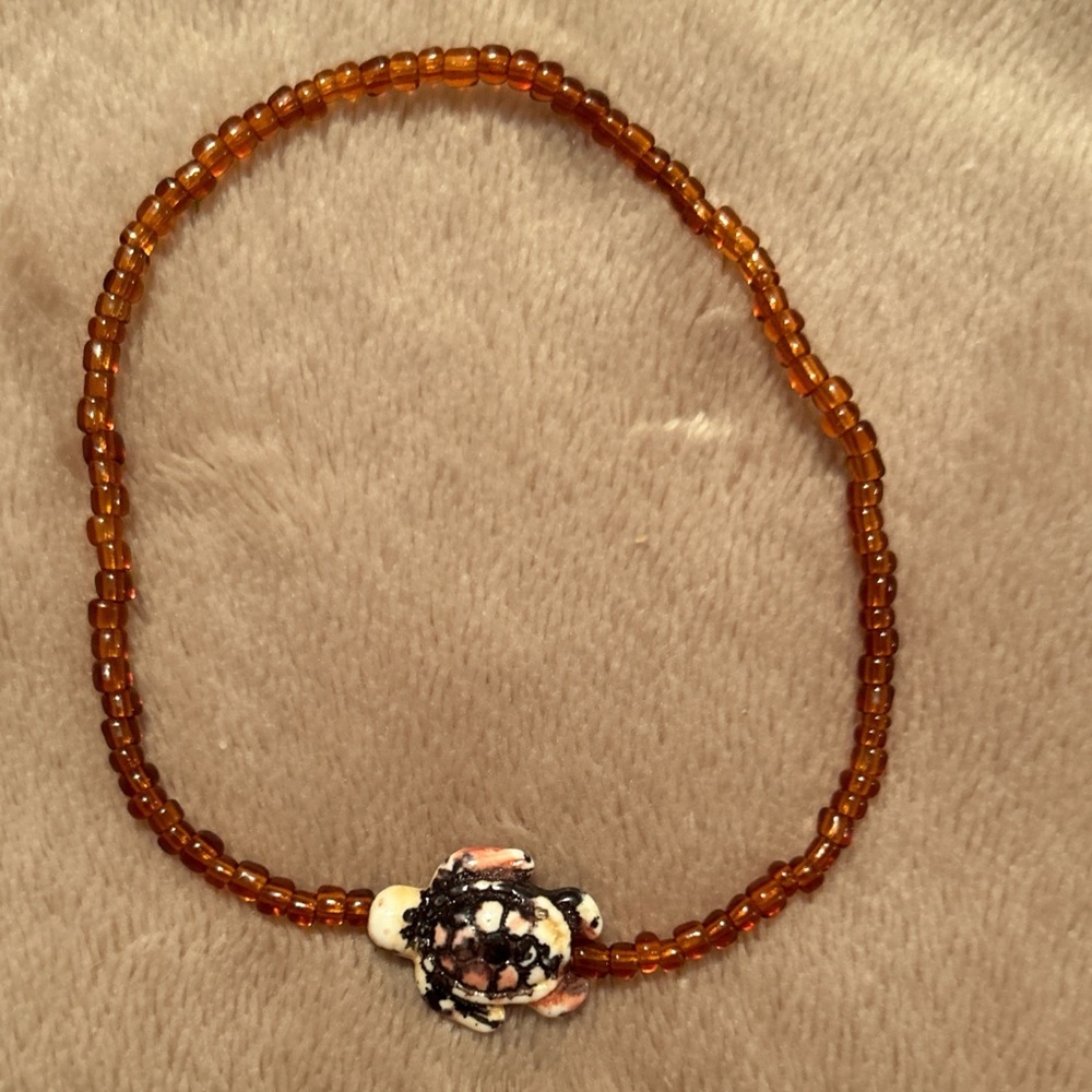⭐️Mens hand beaded turtle bracelet 🤎🐢